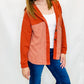 Rust Two-Tone Jacket with Hood