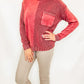 Wine Textured, Washed Yarn Sweater