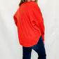 Rust Orange Oversized Henley Kit Top