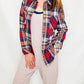 Rust & Navy Plaid Shirt Jacket