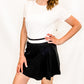 Black Tennis Skort with White Stripe