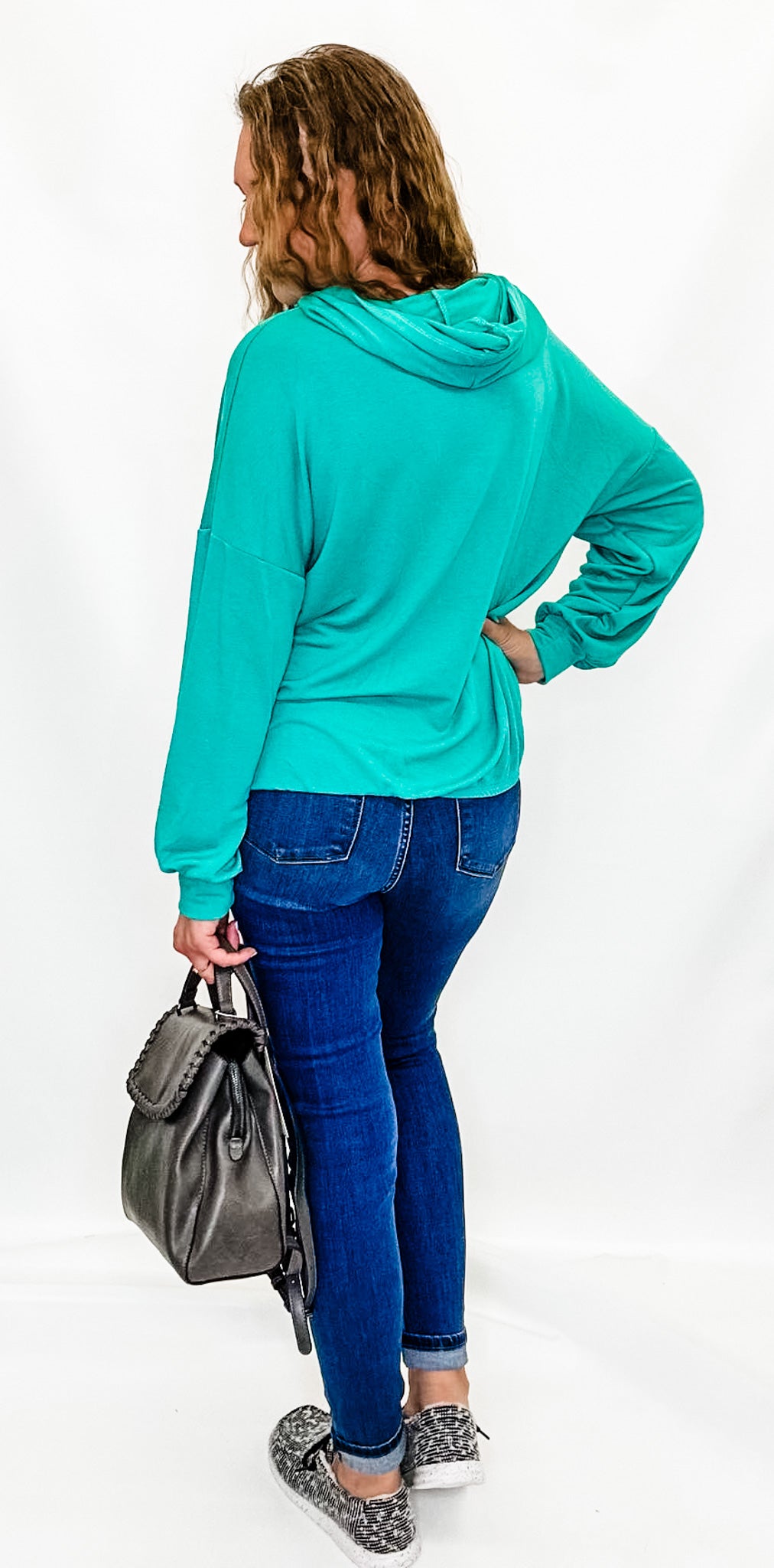 Teal Half Zip Lightweight Hoodie