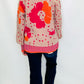 Beige, Hot Pink & Orange Flower Sweater