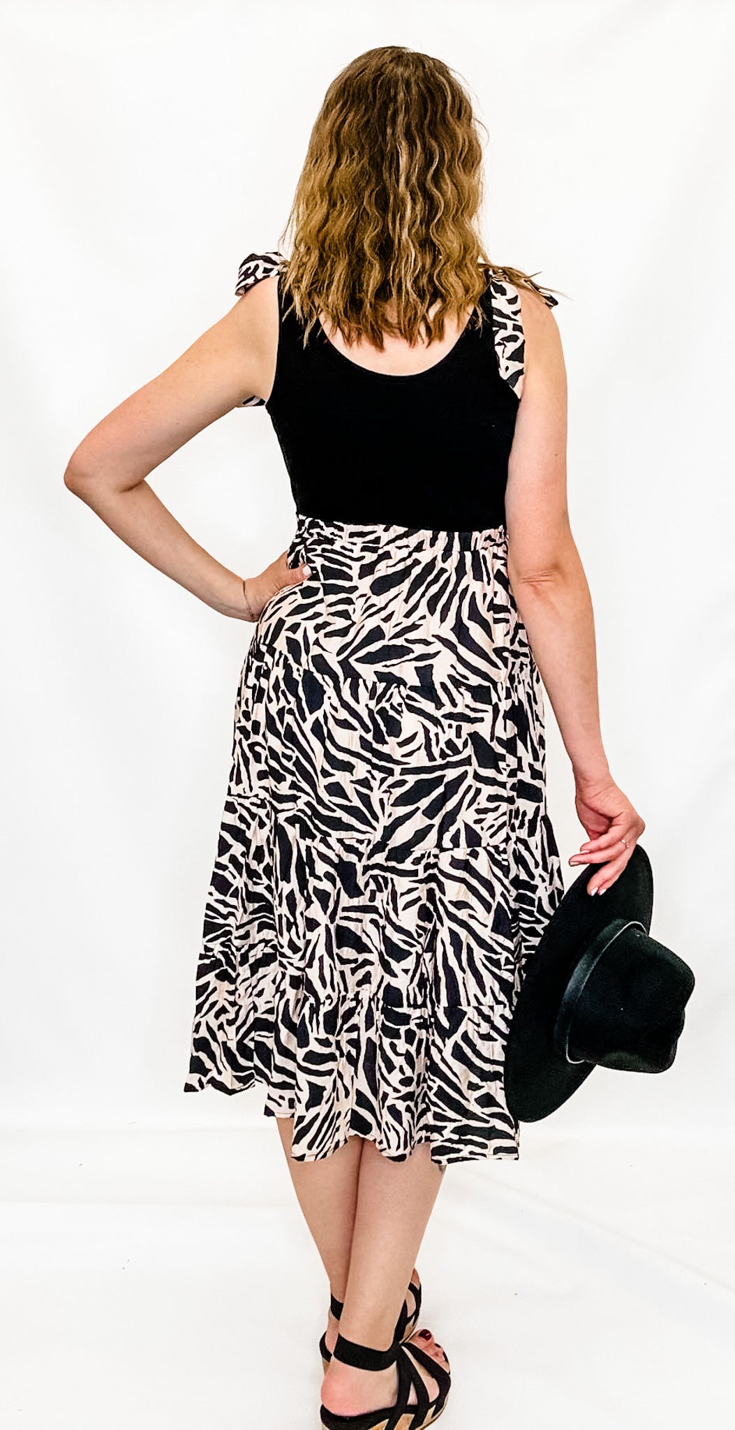 Black & Taupe Animal Print Dress