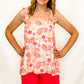 Pink Paisley Smocked Shoulder Tank