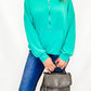 Teal Half Zip Lightweight Hoodie