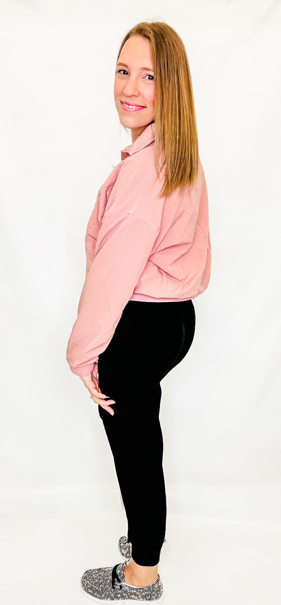 Dusty Pink Quarter Zip Jacket