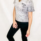 Mom Life Acid Wash Gray Graphic Tee