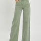 Risen Olive High Rise Wide Leg Jeans - RDP5571