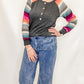 Charcoal & Colorful Stripes Long Sleeve