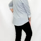 Multiples Sky Gray 3/4 Sleeve Top with Buttons