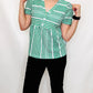 Tribal Kelly Green Flare Top with Buttons