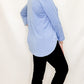 Multiples Cornflower Blue, 3/4 Sleeve Tulip Hem Top