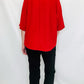 Multiples Red & Black Cowl Neck Top with Zipper