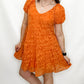 Dusty Orange Floral Textured Dress