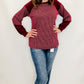 Burgundy Ribbed Knit Long Sleeve Top