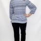 Multiples Cornflower Blue Stripe 3/4 Sleeve Top