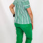 Tribal Kelly Green Flare Top with Buttons