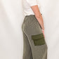 Olive Green Ribbed Cargo Pants