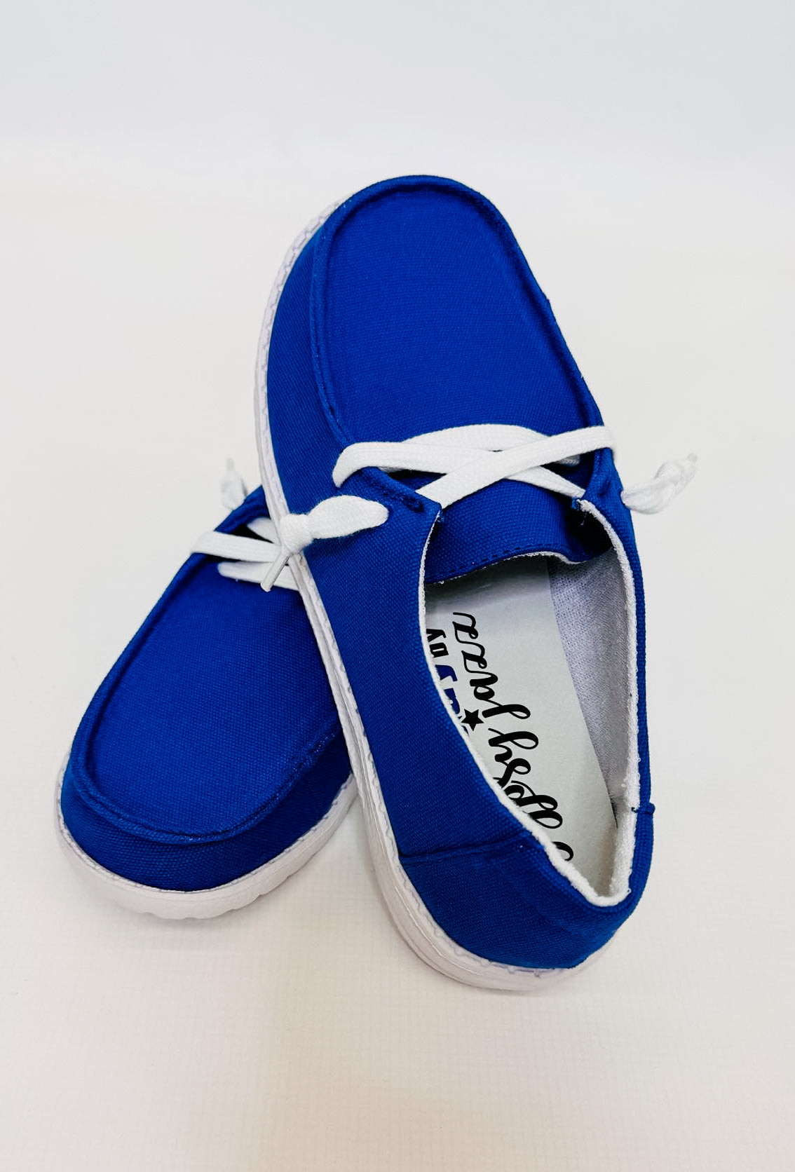 Gypsy Jazz Game Day Blue Slip-Ons