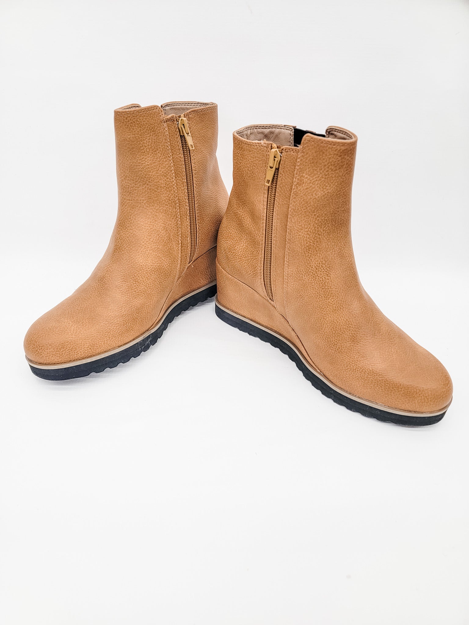 Yellow Box Ceffa Camel Wedge Boot Italics Boutique