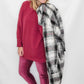 Tribal Ruby Wine & Taupe Long Line Jacket