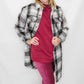 Tribal Ruby Wine & Taupe Long Line Jacket