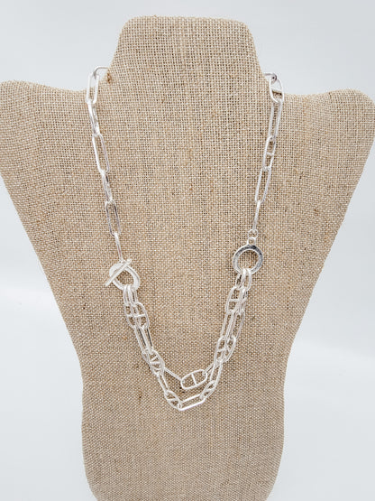 Silver, Multi-Chain Necklace Sets